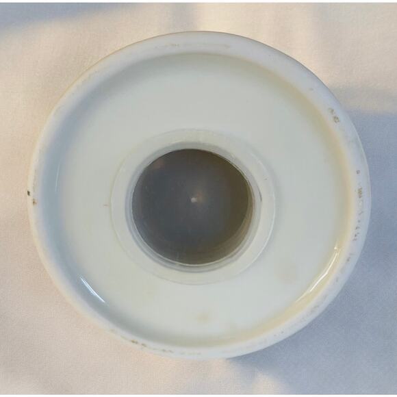 VINTAGE Ceramic Floral White Cat Kitten Potpourri Bell Pomander Ornament Japan - Picture 3 of 3